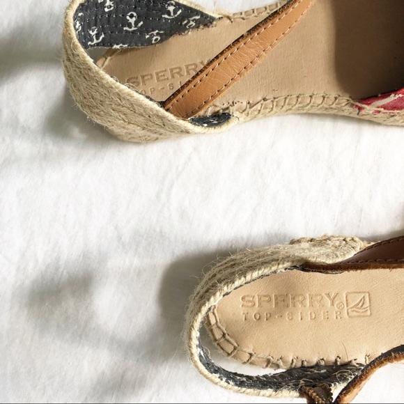 Espadrille breton stripe sandals nautical theme red, white, blue - Picture 8 of 8